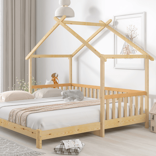 Cama com gavetão - cama de cabine para crianças 90(180)x200cm em madeira maciça - Natural
