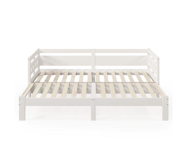 Cama nido de pino macizo - 90(180)x200cm - con somier - blanco