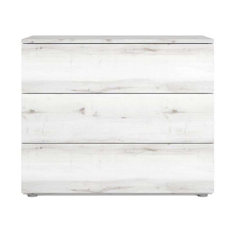 Cómoda 3 cajones, cajonera dormitorio lyon dormitorio blanco albo 80x74x40 cm