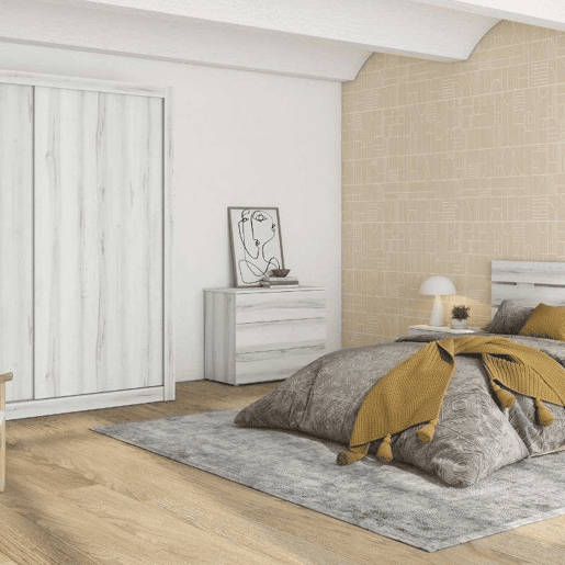 Cômoda Lyon para Quarto Estilo Contemporâneo na Cor Branca com 3 Gavetas 80x74x40 cm