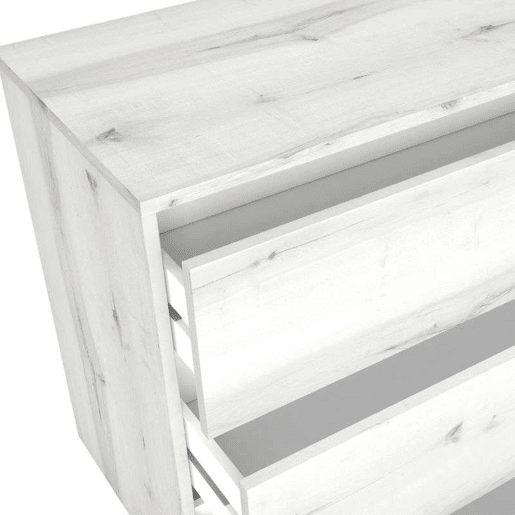 Cômoda Lyon para Quarto Estilo Contemporâneo na Cor Branca com 3 Gavetas 80x74x40 cm