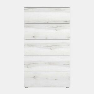 Quarto Lyon Sinfonier Estilo Contemporâneo Quarto em Albo Branco 5 Gavetas 62x111x40 cm