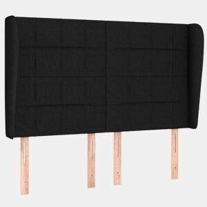 vidaXL Cabeceira de cama c abas tecido 147x23x118128 cm preto