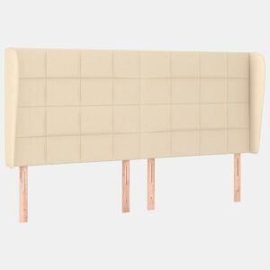 vidaXL Cabeceira de cama c abas tecido 203x23x118128 cm creme