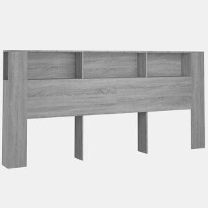 vidaXL Armário de cabeceira 220x18,5x104,5 cm sonoma cinzento