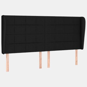vidaXL Cabeceira de cama c abas tecido 163x23x118128 cm preto