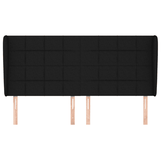 vidaXL Cabeceira de cama c abas tecido 163x23x118128 cm preto