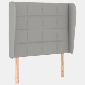 vidaXL Cabeceira de cama c abas tecido 93x23x118128cm cinzento-claro