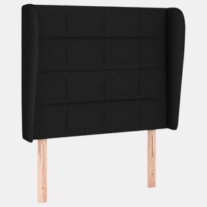 vidaXL Cabeceira de cama c abas tecido 93x23x118128 cm preto