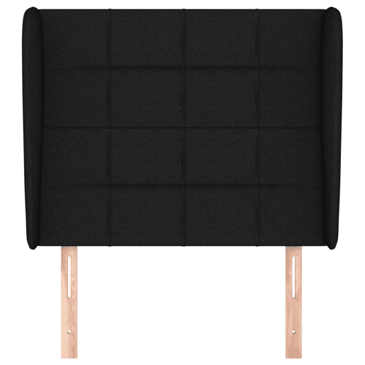 vidaXL Cabeceira de cama c abas tecido 93x23x118128 cm preto