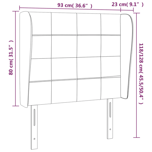 vidaXL Cabeceira de cama c abas tecido 93x23x118128 cm preto