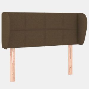 vidaXL Cabeceira de cama c abas tecido 103x23x7888cm castanho-escuro