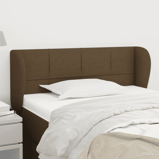 vidaXL Cabeceira de cama c abas tecido 103x23x7888cm castanho-escuro vidaXL Cabeceira de cama c abas tecido 103x23x7888cm castanho-escuro