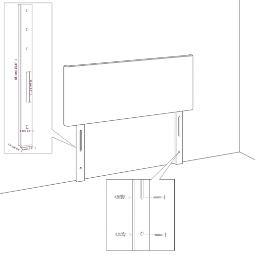 vidaXL Cabeceira de cama c abas tecido 103x23x7888cm castanho-escuro vidaXL Cabeceira de cama c abas tecido 103x23x7888cm castanho-escuro