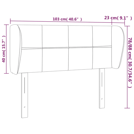 vidaXL Cabeceira de cama c abas tecido 103x23x7888cm castanho-escuro vidaXL Cabeceira de cama c abas tecido 103x23x7888cm castanho-escuro