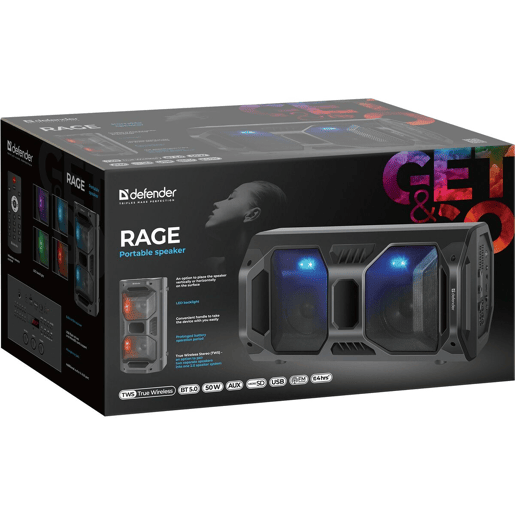 Altifalante Bluetooth Portátil Defender 65109 Preto 50 W