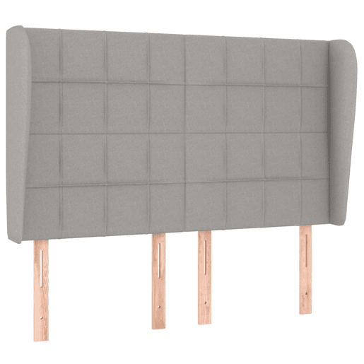 vidaXL Cabeceira de cama c abas tecido 147x23x118128cm cinza-claro vidaXL Cabeceira de cama c abas tecido 147x23x118128cm cinza-claro