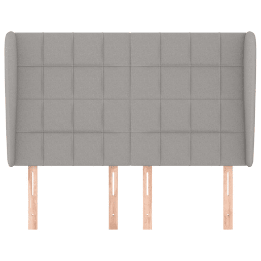 vidaXL Cabeceira de cama c abas tecido 147x23x118128cm cinza-claro vidaXL Cabeceira de cama c abas tecido 147x23x118128cm cinza-claro