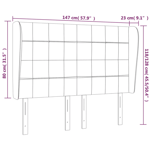 vidaXL Cabeceira de cama c abas tecido 147x23x118128cm cinza-claro vidaXL Cabeceira de cama c abas tecido 147x23x118128cm cinza-claro