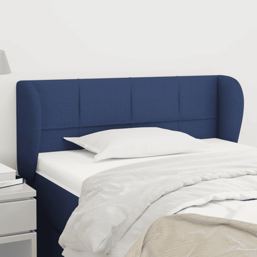 vidaXL Cabeceira de cama c abas tecido 103x23x7888 cm azul vidaXL Cabeceira de cama c abas tecido 103x23x7888 cm azul