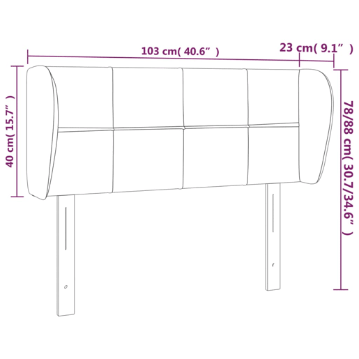 vidaXL Cabeceira de cama c abas tecido 103x23x7888 cm azul vidaXL Cabeceira de cama c abas tecido 103x23x7888 cm azul