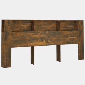 vidaXL Armário de cabeceira 220x18,5x104,5 cm cor carvalho fumado