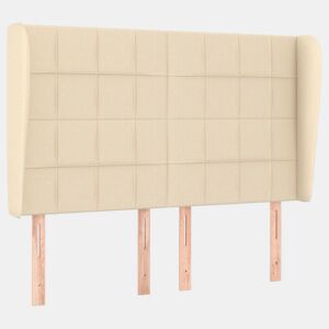 vidaXL Cabeceira de cama c abas tecido 147x23x118128 cm creme