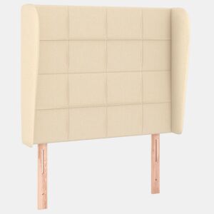 vidaXL Cabeceira de cama c abas tecido 93x23x118128 cm creme