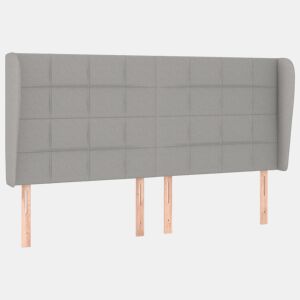 vidaXL Cabeceira cama c abas tecido 183x23x118128 cm cinzento-claro