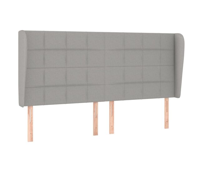 Vidaxl cabecero con orejas de tela gris claro 183x23x118/128 cm
