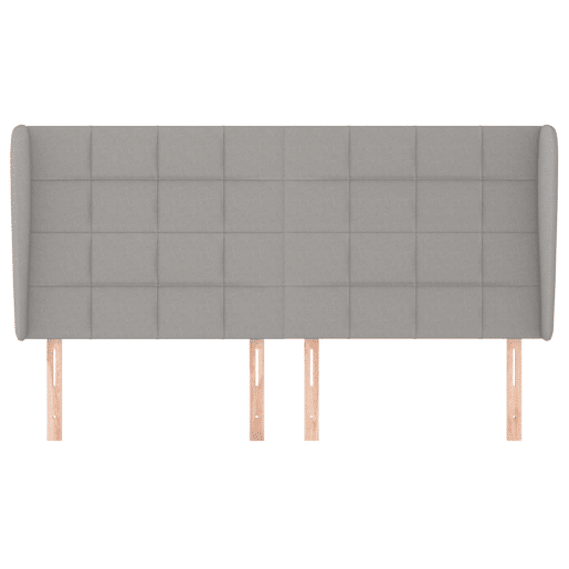 vidaXL Cabeceira cama c abas tecido 183x23x118128 cm cinzento-claro vidaXL Cabeceira cama c abas tecido 183x23x118128 cm cinzento-claro