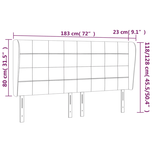 vidaXL Cabeceira cama c abas tecido 183x23x118128 cm cinzento-claro vidaXL Cabeceira cama c abas tecido 183x23x118128 cm cinzento-claro