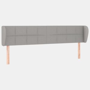 vidaXL Cabeceira de cama c abas tecido 183x23x7888 cm cinzento-claro
