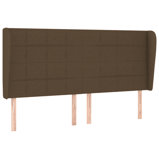 vidaXL Cabeceira cama c abas tecido 163x23x118128 cm castanho-escuro