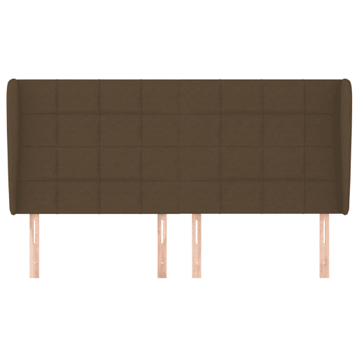 vidaXL Cabeceira cama c abas tecido 163x23x118128 cm castanho-escuro