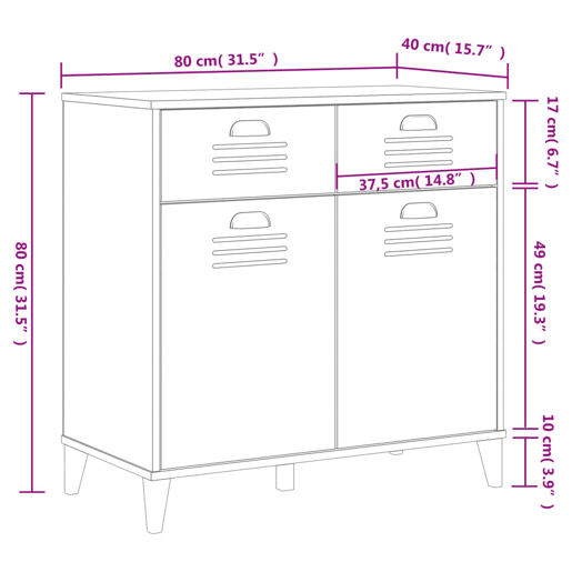 vidaXL Aparador VIKEN 80x40x80 cm derivados de madeira branco