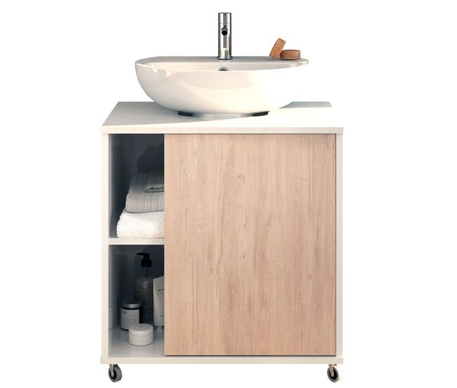 Mueble de baño con ruedas para lavabo pedestal sinna 59 cm