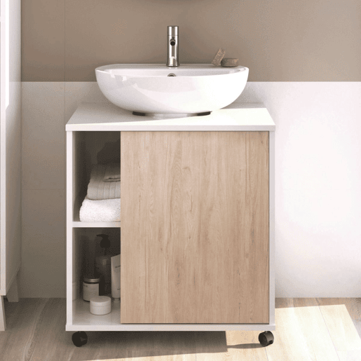 Móveis de banheiro com rodas para pia com pedestal Sinna 59 cm
