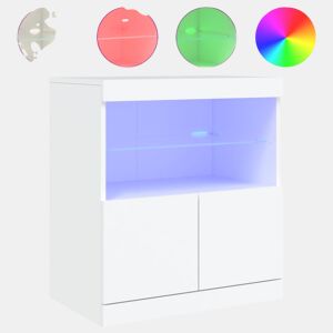 vidaXL Aparador com luzes LED 60x37x67 cm branco