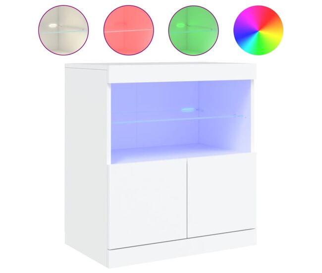 Vidaxl aparador con luces led blanco 60x37x67 cm