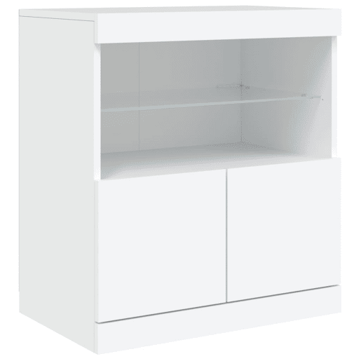 vidaXL Aparador com luzes LED 60x37x67 cm branco vidaXL Aparador com luzes LED 60x37x67 cm branco