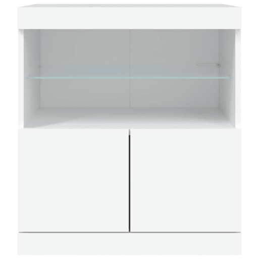 vidaXL Aparador com luzes LED 60x37x67 cm branco vidaXL Aparador com luzes LED 60x37x67 cm branco