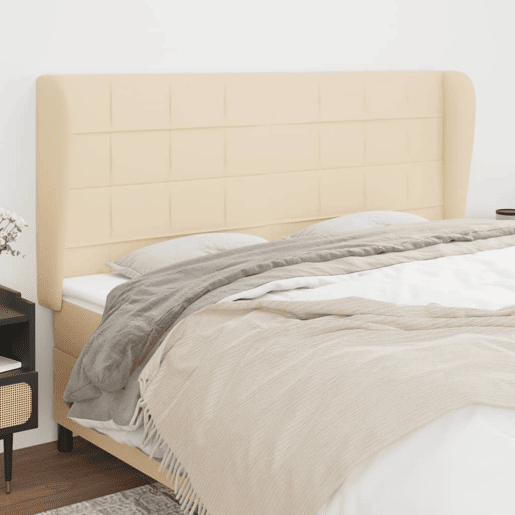 vidaXL Cabeceira de cama c abas tecido 183x23x118128 cm creme vidaXL Cabeceira de cama c abas tecido 183x23x118128 cm creme