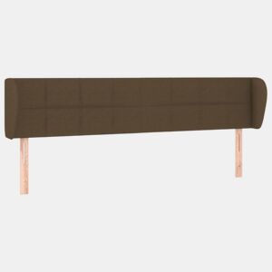 vidaXL Cabeceira de cama c abas tecido 203x23x7888cm castanho-escuro