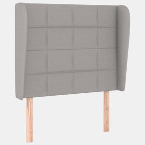 vidaXL Cabeceira cama c abas tecido 103x23x118128 cm cinzento-claro