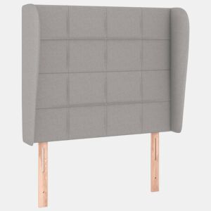 vidaXL Cabeceira de cama c abas tecido 83x23x118128cm cinzento-claro