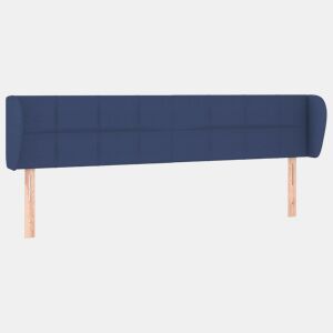 vidaXL Cabeceira de cama c abas tecido 163x23x7888 cm azul