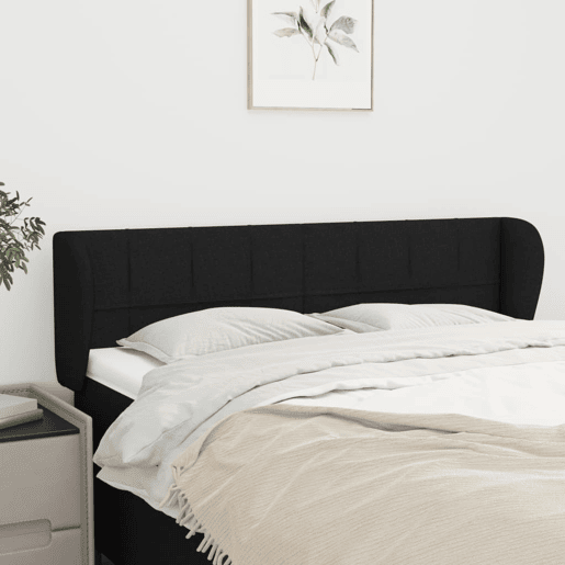 vidaXL Cabeceira de cama c abas tecido 147x23x7888 cm preto vidaXL Cabeceira de cama c abas tecido 147x23x7888 cm preto