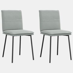 vidaXL Cadeiras de jantar 2 pcs veludo cinzento-claro