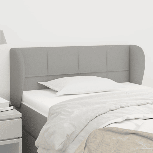 vidaXL Cabeceira de cama c abas tecido 103x23x7888 cm cinzento-claro vidaXL Cabeceira de cama c abas tecido 103x23x7888 cm cinzento-claro